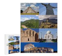 Adult Jigsaw Puzzle500 PCS Wonders of The World Jigsaw Puzzle Brain Teaser Game Pattern Assembly Unique Birthday And Gifts 500 PCS