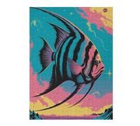 Adult Jigsaw Puzzle52x38cm/1000pcs Angelfish in Space Puzzle for Adults Relax Games But Fun And Humorous for Birthday, Chrismas 52x38cm/1000pcs