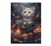 Adult Jigsaw Puzzle52x38cm/1000pcs Becoming Koi Kitten Jigsaw for Adults Brain Teaser Game Precision Cutting Deal As Gifts for The Whole Family 52x38cm/1000pcs