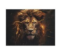 Adult Jigsaw Puzzle52x38cm/1000pcs Thundering Majesty The Lion's Roar Teenagers Puzzles Brain Teaser Game Home Decoration Unique Birthday And Gifts 52x38cm/1000pcs