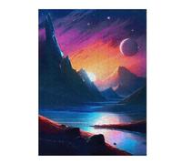 Adult Jigsaw Puzzle52x38cm/1000pcs Twilight Mountain River Adult Jigsaw Puzzle Relaxing Games Perfect Decoration Deal As Gifts for The Whole Family 52x38cm/1000pcs