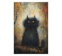 Adult Jigsaw Puzzle75x50cm/1000pcs Enigmatic Black Cat Jigsaw for Adults Brain Teaser Game Precision Cutting Deal As Gifts for The Whole Family 75x50cm/1000pcs