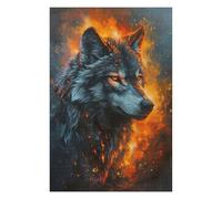 Adult Jigsaw Puzzle75x50cm/1000pcs Majestic Gray Wolf Teenagers Puzzles Brain Teaser Game Home Decoration Unique Birthday And Gifts 75x50cm/1000pcs