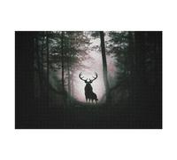 Adult Jigsaw Puzzle75x50cm/1000pcs Mystical Forest Deer Silhouette Adult Jigsaw Puzzle Brain Teaser Game Birthday Present for Birthday, Chrismas 75x50cm/1000pcs