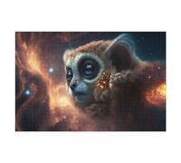 Adult Jigsaw Puzzle75x50cm/1000pcs Space Lemur Cosmic Cute Adult Jigsaw Puzzle Brain Teaser Game Birthday Present for Birthday, Chrismas 75x50cm/1000pcs