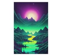 Adult Jigsaw Puzzle75x50cm/1000pcs Synthwave Abstract Odyssey Adult Jigsaw Puzzle Relaxing Games Perfect Decoration Deal As Gifts for The Whole Family 75x50cm/1000pcs