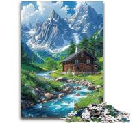 Adult Jigsaw Puzzles 1000 A Town Under The Snowy Mountains Adult Jigsaw,Challenging Game Toys Wall Decoration Unique Birthday And Xmas Gifts (26x38cm)