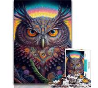 Adult Jigsaw Puzzles 1000 Abstract Owl 1000 Piece Puzzle,Fun Games Every Piece Is Unique - Challenging Family Fun Game (size 75x50cm)