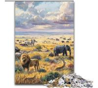 Adult Jigsaw Puzzles 1000 African Animal World Challenging Game And Family Play for Is Ideal As A Gift for The Whole Family 26x38cm