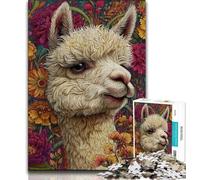 Adult Jigsaw Puzzles 1000 Alpaca Art 1000 Piece Puzzle,Vibrant And Unique Design Relaxing & Challenging Puzzle Experience (size 75x50cm)