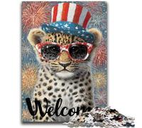 Adult Jigsaw Puzzles 1000 American Leopard Family Fun for Is Ideal As A Gift for The Whole Family for And Age 14 Years Up 50x75cm