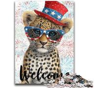 Adult Jigsaw Puzzles 1000 American Leopard for Educational Game Challenge Toy for Is Ideal As A Gift for The Whole Family 50x75cm