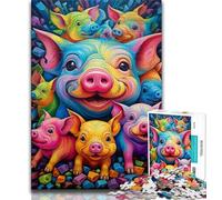 Adult Jigsaw Puzzles 1000 Animal Art Pig Teenager Puzzles,Game Toys Every Piece Is Unique - Challenging Family Fun Game (size 75x50cm)