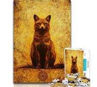Adult Jigsaw Puzzles 1000 Animal Fox Teenager Puzzles,Stress Reliever Difficult Challenge Suitable for Desktop Decoration (size 75x50cm)