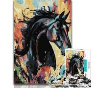 Adult Jigsaw Puzzles 1000 Animal Horse 1000 Piece Puzzle,Fun Games Every Piece Is Unique - Challenging Family Fun Game (size 75x50cm)