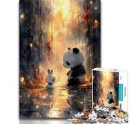 Adult Jigsaw Puzzles 1000 Anime Panda 1000 Pieces for Teenagers,Challenging Game Toys Wall Decoration Unique Birthday And Xmas Gifts (size 38x26cm)
