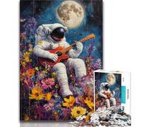 Adult Jigsaw Puzzles 1000 Astronaut Playing Guitar 1000 Pieces for Teenagers,Toys Educational Games Stress Relieving Unique Birthday And Gifts (size 38x26cm)