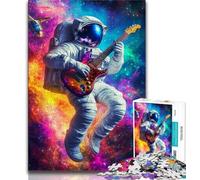 Adult Jigsaw Puzzles 1000 Astronaut Playing Guitar Teenager Puzzles,learning Educational Is Ideal As A Gift for The Whole Family 75x50cm