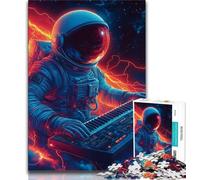 Adult Jigsaw Puzzles 1000 Astronaut Playing Music Teenager Puzzles,Game Toys Every Piece Is Unique - Challenging Family Fun Game (size 75x50cm)