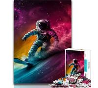 Adult Jigsaw Puzzles 1000 Astronaut Space Surfing 1000 Piece Jigsaw,Challenging Game Gifts for Is Ideal As A Gift for The Whole Family (size 75x50cm)