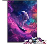 Adult Jigsaw Puzzles 1000 Astronaut Surfing, Brain Teaser For Wall Decoration Unique Birthday And Xmas Gifts for for Age 14 (Size 26x38cm)