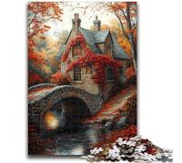 Adult Jigsaw Puzzles 1000 Autumn Bridge Family Fun for Is Ideal As A Gift for The Whole Family for And Age 14 Years Up 50x75cm