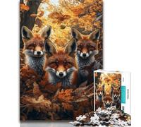 Adult Jigsaw Puzzles 1000 Autumn Fox 1000 Piece Puzzle,Fun Games Every Piece Is Unique - Challenging Family Fun Game (size 38x26cm)