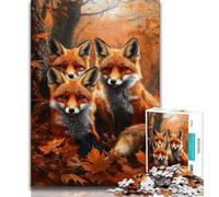 Adult Jigsaw Puzzles 1000 Autumn Fox 1000 Piece Puzzle,Vibrant And Unique Design Relaxing & Challenging Puzzle Experience (size 75x50cm)