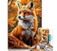 Adult Jigsaw Puzzles 1000 Autumn Fox 1000 Pieces for Adults,for Educational Game Challenge Toy Unique Home Decor And Gifts (size 38x26cm)