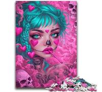 Adult Jigsaw Puzzles 1000 Beautiful Tattooed Girl for Educational Game Challenge Toy for Is Ideal As A Gift for The Whole Family 26x38cm