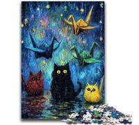 Adult Jigsaw Puzzles 1000 Black Cat Art Family Fun for Is Ideal As A Gift for The Whole Family for And Age 14 Years Up 26x38cm
