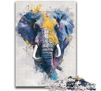 Adult Jigsaw Puzzles 1000 Black Gold Elephant Family Fun for Is Ideal As A Gift for The Whole Family for And Age 14 Years Up 50x75cm