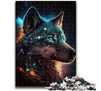 Adult Jigsaw Puzzles 1000 Black Wolf Challenging Family Activity Games DIY Toy for Home Wall Decor Gifts 50x75cm