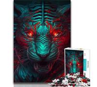 Adult Jigsaw Puzzles 1000 Blue Monster Tiger 1000 Piece Jigsaw,Challenging Game Gifts for Is Ideal As A Gift for The Whole Family (size 38x26cm)