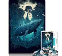 Adult Jigsaw Puzzles 1000 Blue Whale in The Jungle 1000 Pieces for Adults,Challenging Difficult Deal As Gifts for The Whole Family (size 75x50cm)