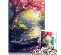 Adult Jigsaw Puzzles 1000 Boat Under The Cherry Tree 1000 Piece Puzzle,Fun Games Every Piece Is Unique - Challenging Family Fun Game (size 38x26cm)