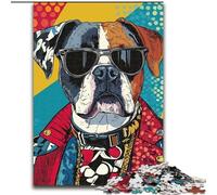 Adult Jigsaw Puzzles 1000 Boxer Dog, Stress Reliever Difficult Challenge Secret Santa Gifts for Age 14 Years Up (Size 26x38cm)