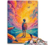 Adult Jigsaw Puzzles 1000 Boy Going to School Brain Intelligence Challenge Addictive Toys Funny Gift for Ages 14+ 26x38cm
