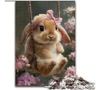 Adult Jigsaw Puzzles 1000 Bunny Flowers for Age 14 Years And over Beautiful Design GameBeautiful Design Game Great Gift (size 26x38cm)