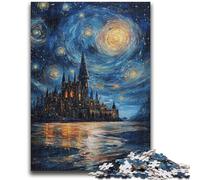 Adult Jigsaw Puzzles 1000 Castle Under The Stars Family Fun for Is Ideal As A Gift for The Whole Family for And Age 14 Years Up 26x38cm