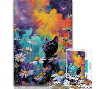 Adult Jigsaw Puzzles 1000 Cat And Daisy Teenager Puzzles,learning Educational Is Ideal As A Gift for The Whole Family 26x38cm