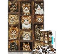 Adult Jigsaw Puzzles 1000 Cat Collage,Help The Brain Exercise Addictive Toys to Cultivate Patience Artists Collection,Fine Art 38x26cm