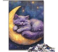 Adult Jigsaw Puzzles 1000 Cat on The Moon Challenging Game And Family Play for Is Ideal As A Gift for The Whole Family 26x38cm