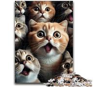 Adult Jigsaw Puzzles 1000 Cat Shocked Funny for Educational Game Challenge Toy for Is Ideal As A Gift for The Whole Family 50x75cm