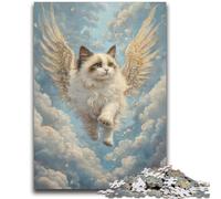 Adult Jigsaw Puzzles 1000 Cat with Wings Challenging To Complete But Fun And Humorous Birthday Present, Gifts, Wall Art 26x38cm