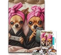 Adult Jigsaw Puzzles 1000 Chihuahua 1000 Pieces for Teenagers,Perfect for Game Nights, Colorful Toy for Home Gift (size 38x26cm)
