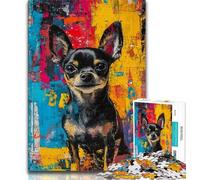 Adult Jigsaw Puzzles 1000 Chihuahua Dog 1000 Pieces for Teenagers,Toys Educational Games Stress Relieving Unique Birthday And Gifts (size 38x26cm)