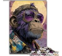 Adult Jigsaw Puzzles 1000 Chimpanzee Educational Family Game Is Ideal As Gifts for The Whole Family for 14+ 26x38cm