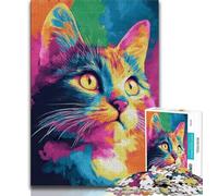 Adult Jigsaw Puzzles 1000 Color Cat 1000 Pieces for Adults,Challenging Difficult Deal As Gifts for The Whole Family (size 38x26cm)