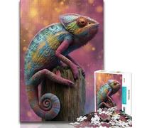Adult Jigsaw Puzzles 1000 Color Chameleon Teenager Puzzles,Game Toys Every Piece Is Unique - Challenging Family Fun Game (size 38x26cm)